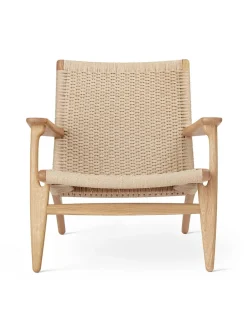 Carl Hansen & Søn CH25 Loungestol, eg sortmalet med sort flet af Hans J. Wegner><noscript><img width=