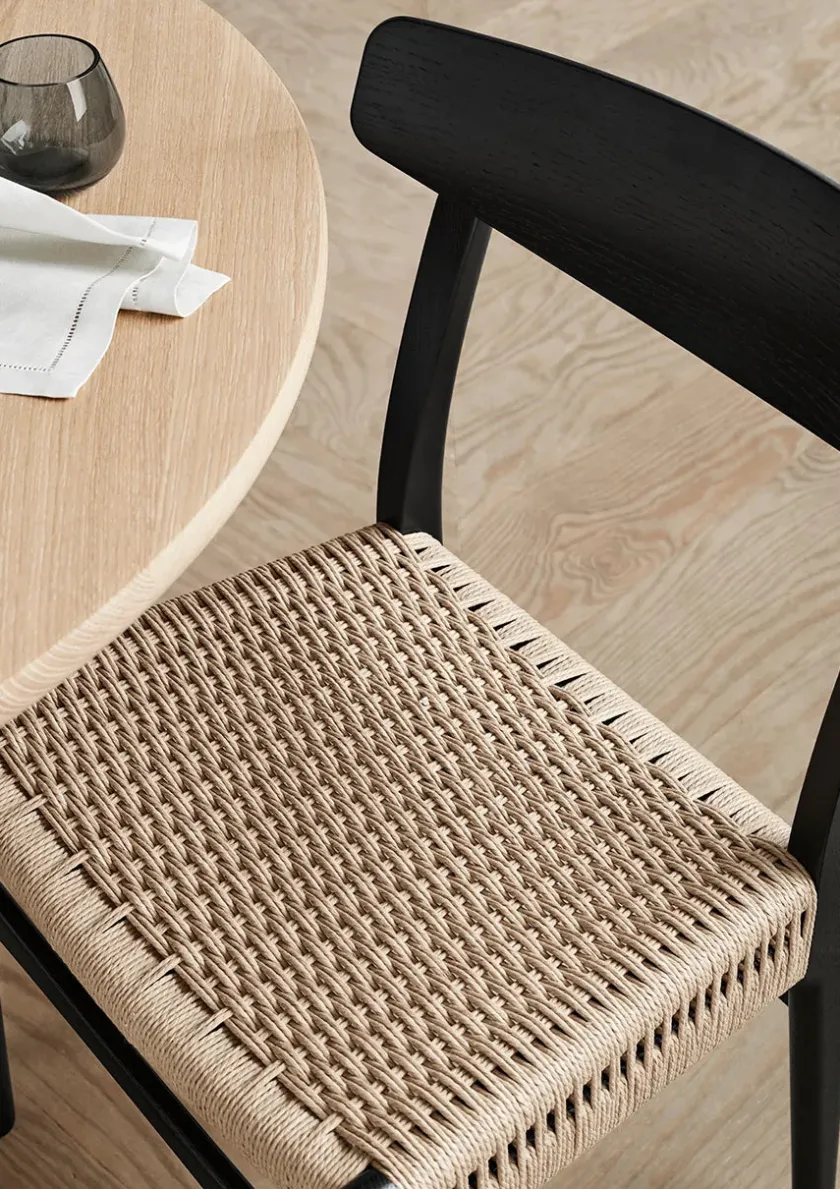Carl Hansen & Søn CH23 Spisestol, sort eg med sort flet af Hans J. Wegner> Spisebordsstole