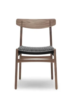 Carl Hansen & Søn CH23 Spisestol, valnød olie med sort flet af Hans J. Wegner> Spisebordsstole