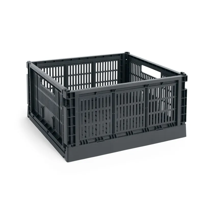 HAY Colour Crate Large Square, Charcoal fra>Børn Gaver Til Ham|Opbevaring På Børneværelset