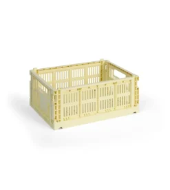HAY Colour Crate Medium, Light yellow fra>Børn Opbevaring På Børneværelset|Opbevaring
