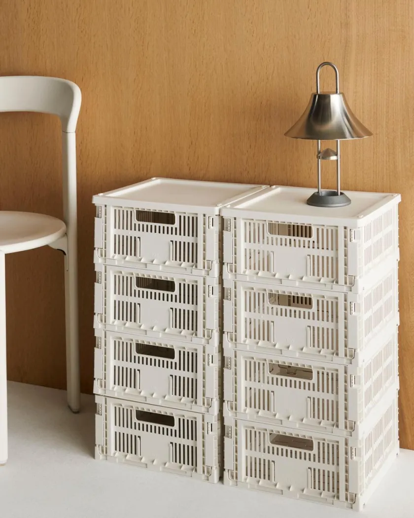 HAY Colour Crate Medium Square, Grey fra>Børn Opbevaring På Børneværelset|Opbevaring