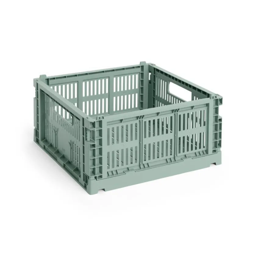 HAY Colour Crate Medium Square, Grey fra>Børn Opbevaring På Børneværelset|Opbevaring