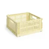 HAY Colour Crate Medium Square, Light yellow fra>Børn Opbevaring På Børneværelset|Opbevaring