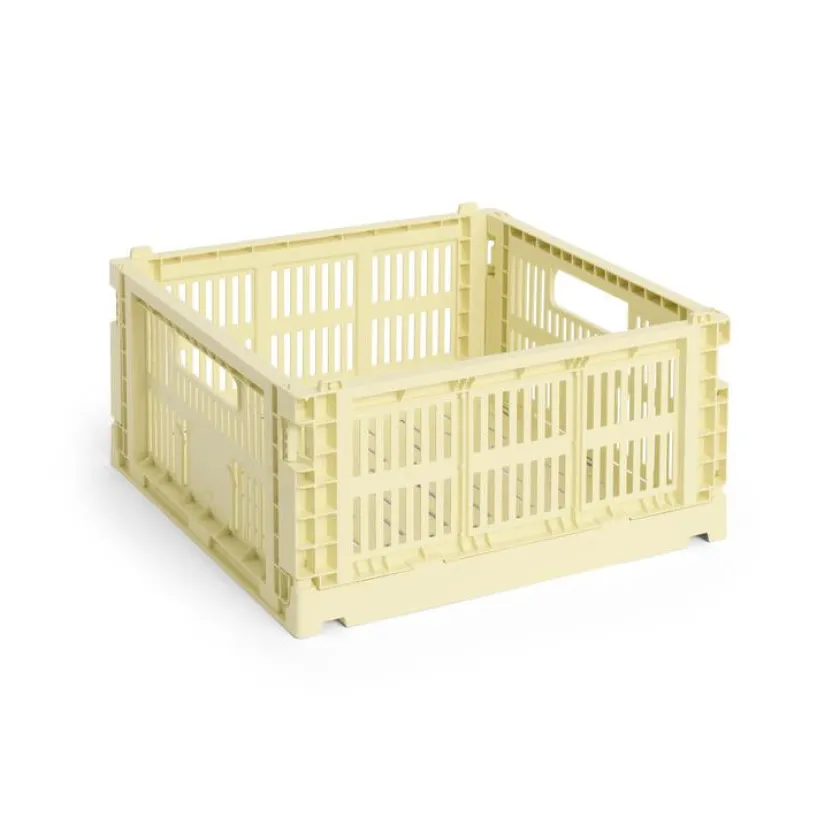 HAY Colour Crate Medium Square, Light yellow fra>Børn Opbevaring På Børneværelset|Opbevaring