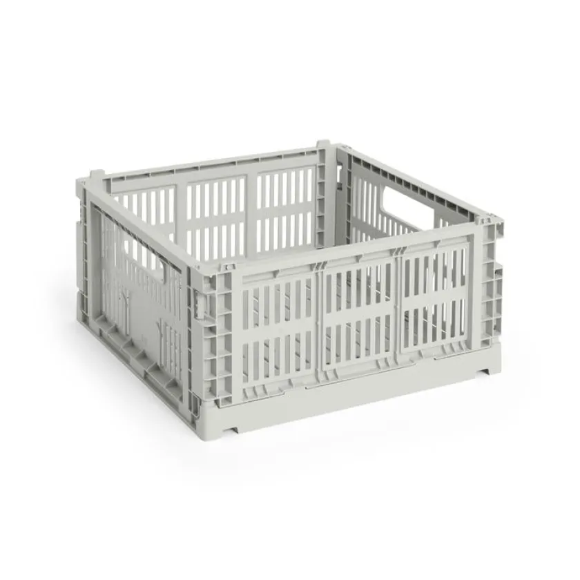 HAY Colour Crate Medium Square, Light yellow fra>Børn Opbevaring På Børneværelset|Opbevaring