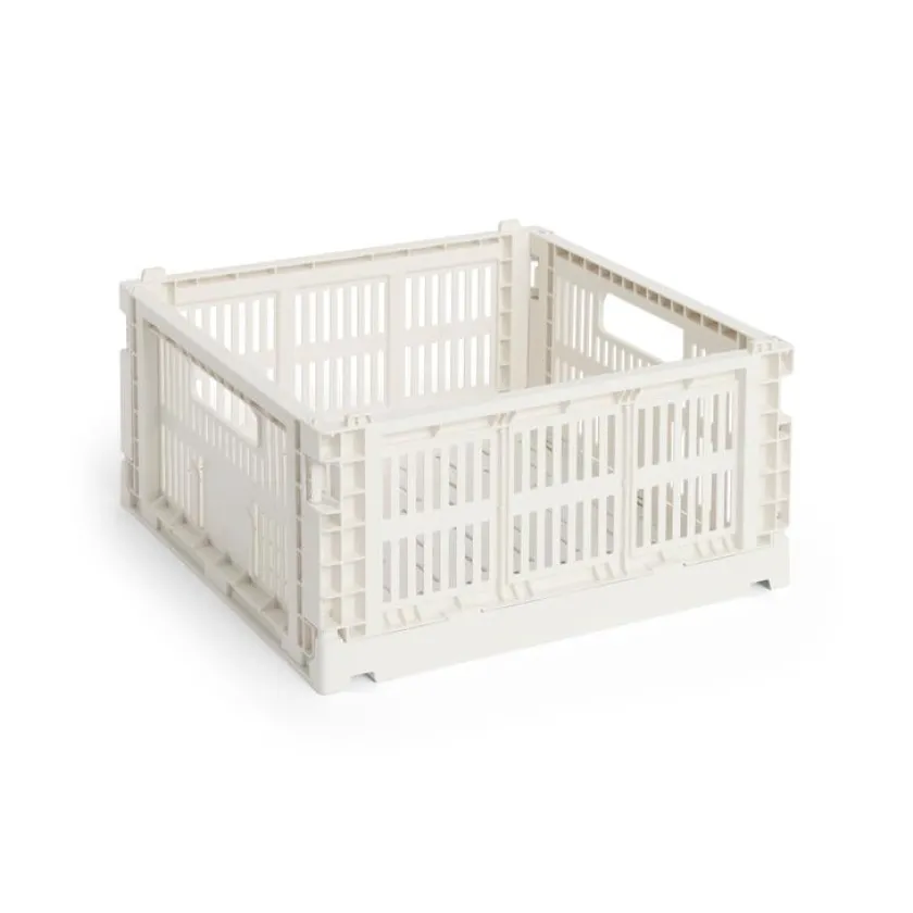 HAY Colour Crate Medium Square, Light yellow fra>Børn Opbevaring På Børneværelset|Opbevaring