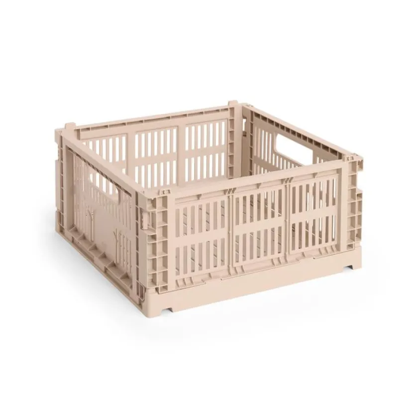 HAY Colour Crate Medium Square, Light yellow fra>Børn Opbevaring På Børneværelset|Opbevaring