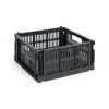 HAY Colour Crate Medium Square, Charcoal fra>Børn Gaver Til Ham|Opbevaring På Børneværelset