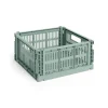 HAY Colour Crate Medium Square, Sage green fra>Børn Opbevaring På Børneværelset|Opbevaring
