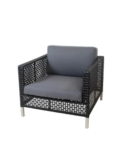 Cane-line Connect Loungestol, black/antracite fra> Udendørs Loungemøbler|Havestole