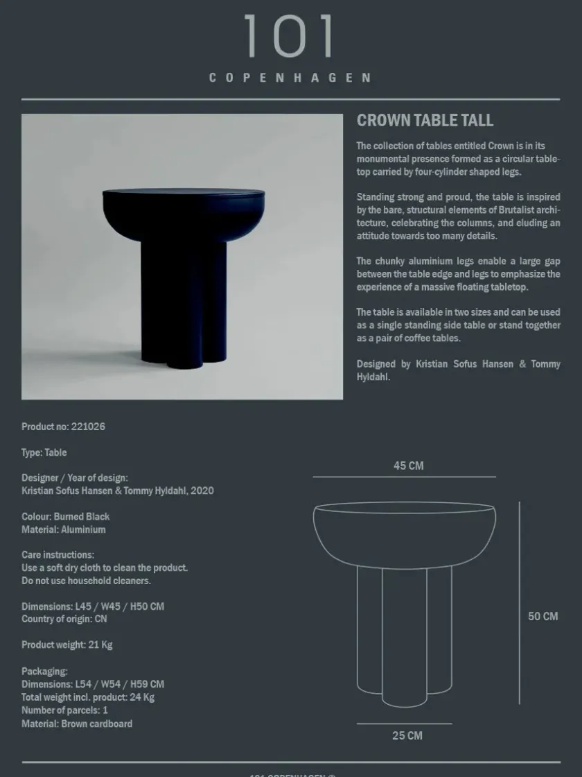 101 Copenhagen Crown Table, tall fra> Sideborde Og Små Borde
