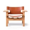 Fredericia Furniture Den Spanske Stol i cognac læder, eg lys olie af Børge Mogensen> Lænestole
