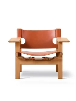 Fredericia Furniture Den Spanske Stol i cognac læder, eg olie af Børge Mogensen> Lænestole