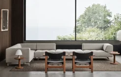 Fredericia Furniture Den Spanske Stol i mørkebrun læder, eg olie af Børge Mogensen><noscript><img width=