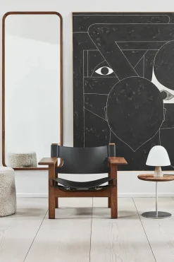 Fredericia Furniture Den Spanske Stol i mørkebrun læder, eg sæbe af Børge Mogensen><noscript><img width=