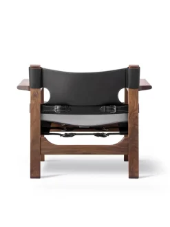 Fredericia Furniture Den Spanske Stol i mørkebrun læder, eg sæbe af Børge Mogensen><noscript><img width=