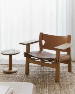 Fredericia Furniture Den Spanske Stol i sort læder, eg sort lak af Børge Mogensen><noscript><img width=