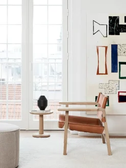 Fredericia Furniture Den Spanske Stol i sort læder, eg sort lak af Børge Mogensen><noscript><img width=