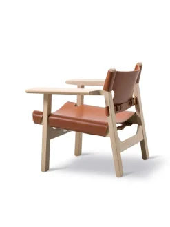 Fredericia Furniture Den Spanske Stol i sort læder, eg sort lak af Børge Mogensen><noscript><img width=