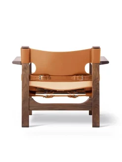 Fredericia Furniture Den Spanske Stol i sort læder, eg sort lak af Børge Mogensen><noscript><img width=