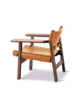 Fredericia Furniture Den Spanske Stol i sort læder, eg sort lak af Børge Mogensen><noscript><img width=