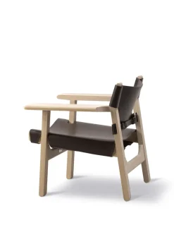 Fredericia Furniture Den Spanske Stol i sort læder, eg sort lak af Børge Mogensen><noscript><img width=