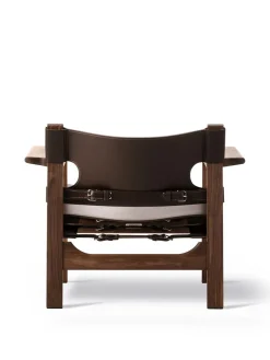 Fredericia Furniture Den Spanske Stol i sort læder, eg sort lak af Børge Mogensen><noscript><img width=