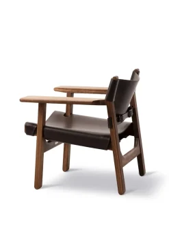 Fredericia Furniture Den Spanske Stol i sort læder, eg sort lak af Børge Mogensen><noscript><img width=