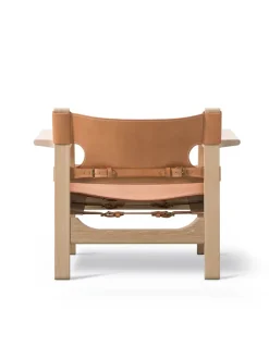 Fredericia Furniture Den Spanske Stol i sort læder, eg sort lak af Børge Mogensen><noscript><img width=