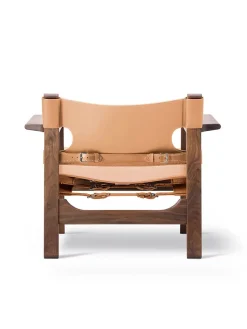 Fredericia Furniture Den Spanske Stol i sort læder, eg sort lak af Børge Mogensen><noscript><img width=