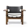 Fredericia Furniture Den Spanske Stol i sort læder, røget eg olie af Børge Mogensen> Lænestole