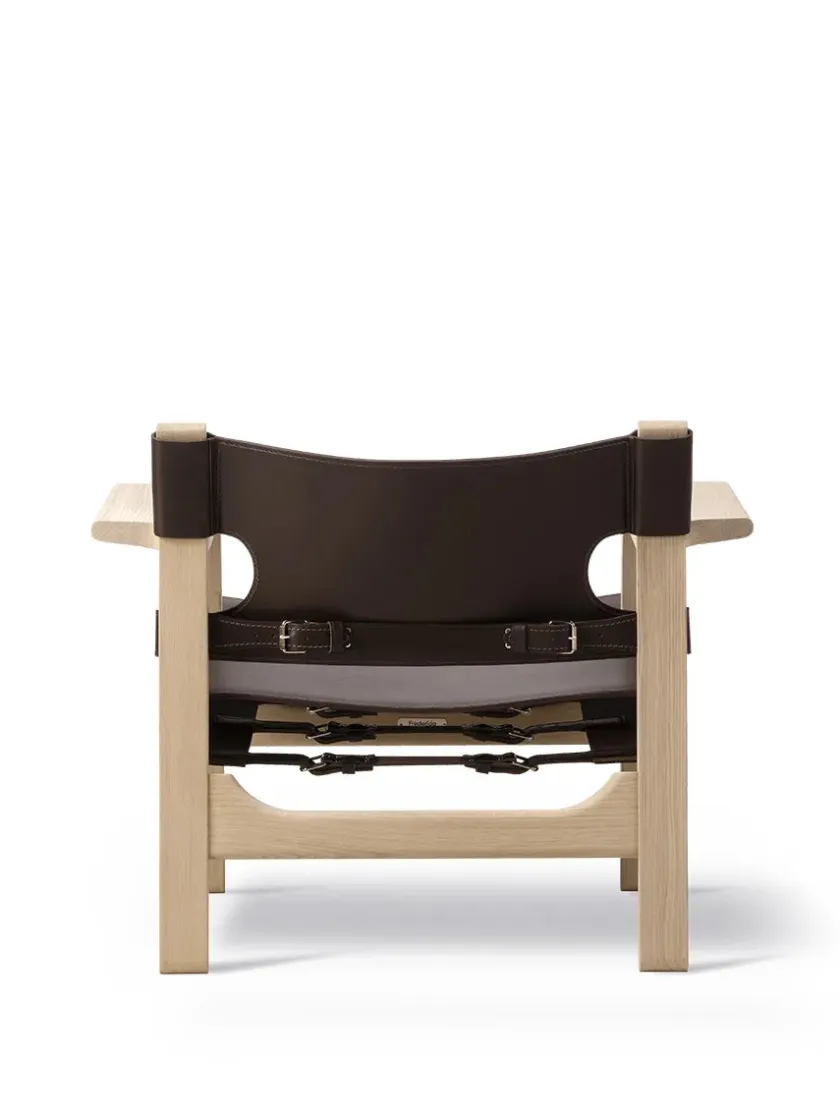 Fredericia Furniture Den Spanske Stol i sort læder, røget eg olie af Børge Mogensen> Lænestole