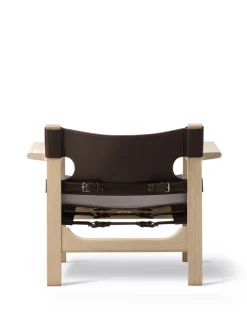 Fredericia Furniture Den Spanske Stol i sort læder, eg olie af Børge Mogensen><noscript><img width=