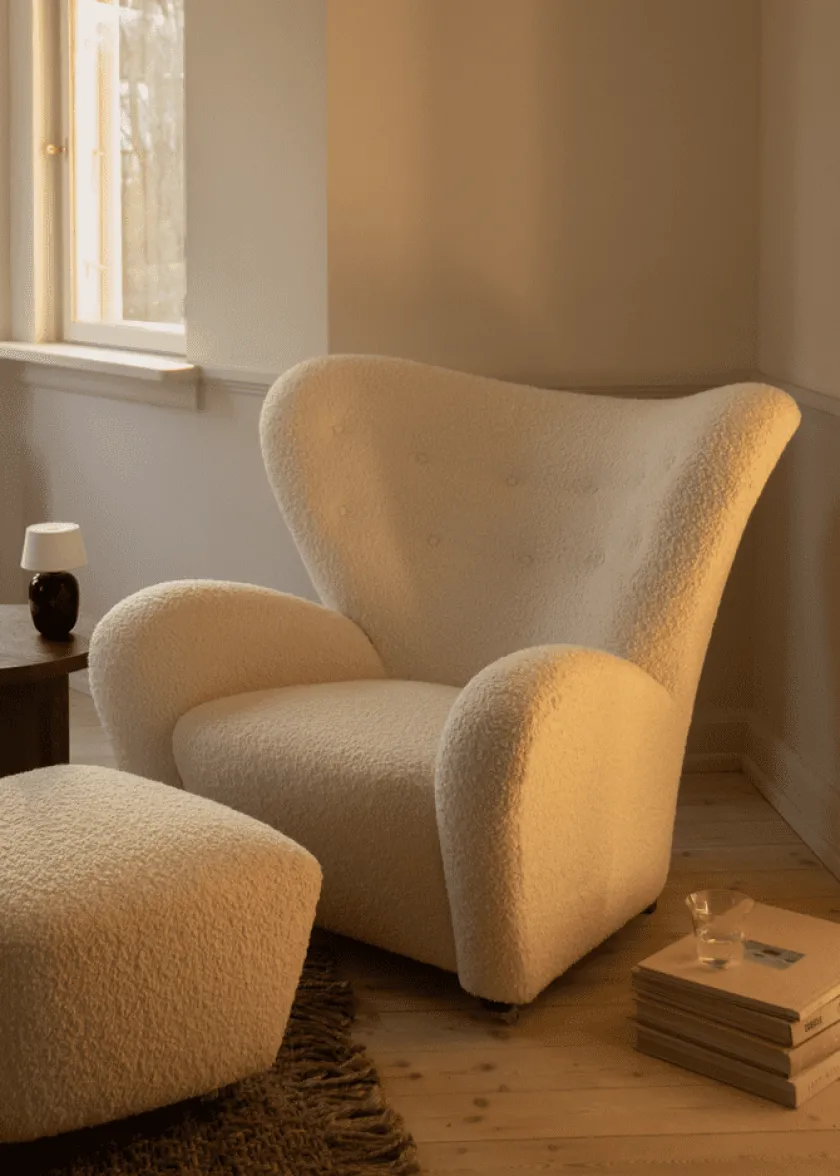Audo Copenhagen Den Trætte Mand fodskammel, Baena 15 fra> Skamler|Fodskamler
