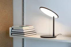 Nine Disc table light, brushed brass fra><noscript><img width=
