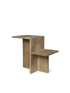 Ferm Living Distinct Side Table, Dark Brown Travertine fra> Sofaborde
