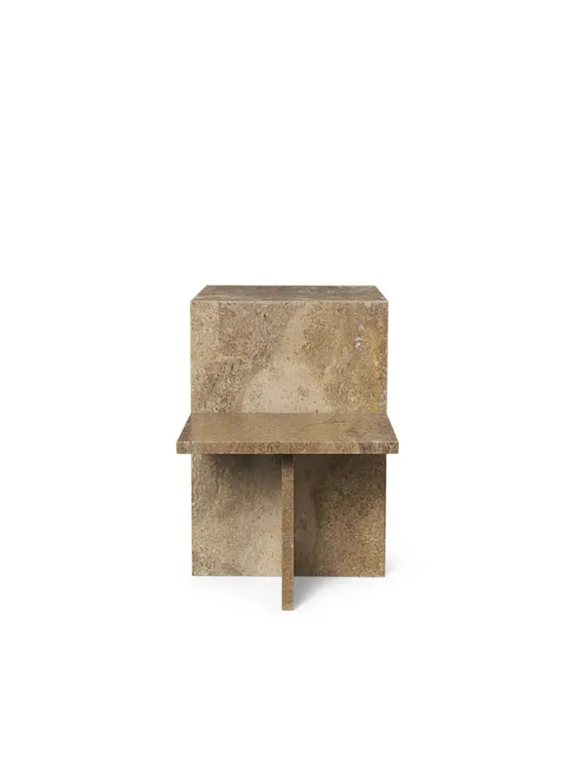 Ferm Living Distinct Side Table, Dark Brown Travertine fra> Sofaborde