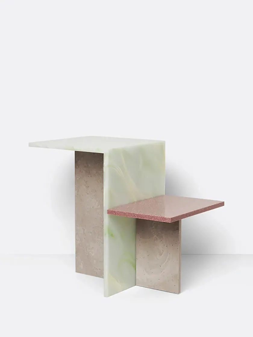Ferm Living Distinct Side Table, Dark Brown Travertine fra> Sofaborde