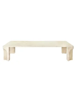 GUBI Doric Coffee Table 140 x 80 cm, Neutral White Travertine fra> Sofaborde