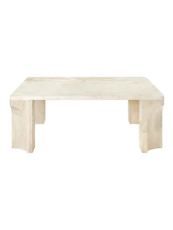 GUBI Doric Coffee Table 80 x 80 cm, Neutral White Travertine fra> Sofaborde