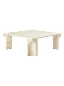GUBI Doric Coffee Table 80 x 80 cm, Neutral White Travertine fra><noscript><img width=