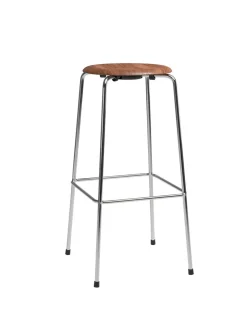 Fritz Hansen Dot Høj Barstol m. 4 ben, valnød finer af Arne Jacobsen> Barstole