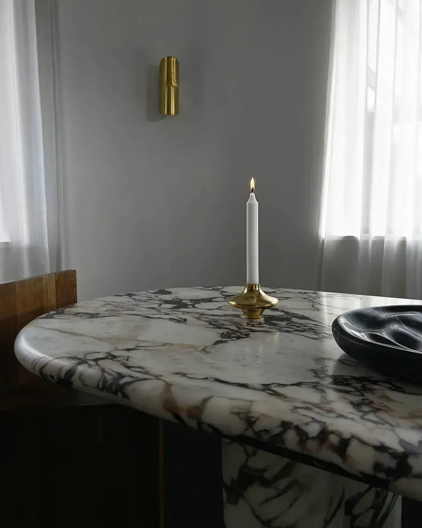 Hein Studio Doublet Candleholder Small, silver fra> Lysestager