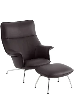 Muuto Doze Lounge Chair inkl. Fodskammel, cognac refine leather fra><noscript><img width=
