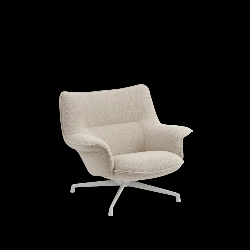 Muuto Doze Lounge Chair, Low Back, Refine Leather Cognac, Tube base fra> Lænestole