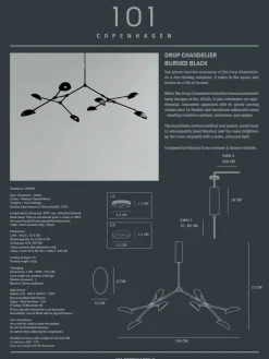 101 Copenhagen Drop Chandelier, burned black fra><noscript><img width=