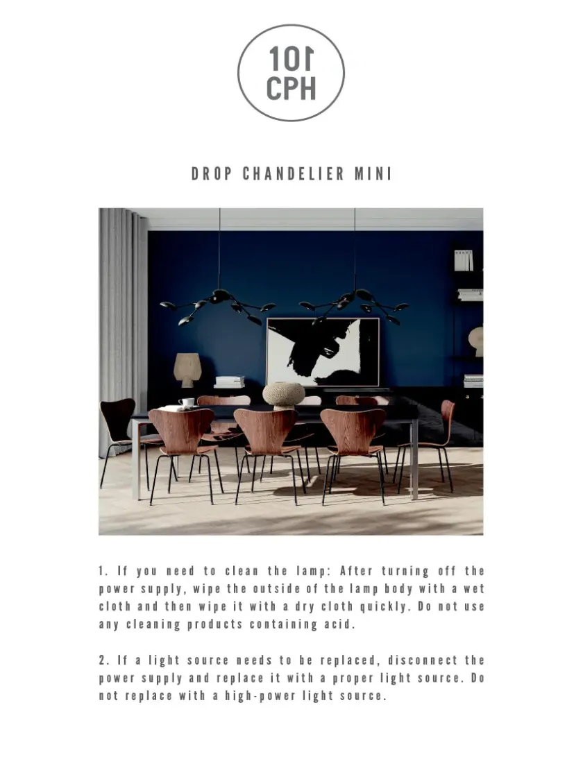 101 Copenhagen Drop Chandelier, mini bronze fra> Spots|Lysekroner