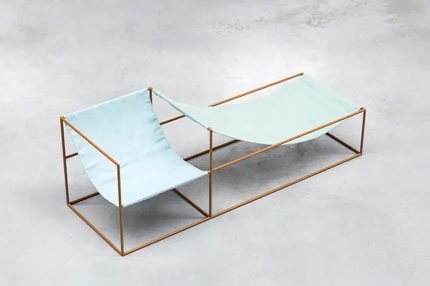Valerie Objects Duo Seat, blue/green fra> Sofaer