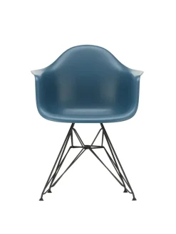 Vitra Eames Plastic Armchair DAR, sort pulverlakering fra> Spisebordsstole